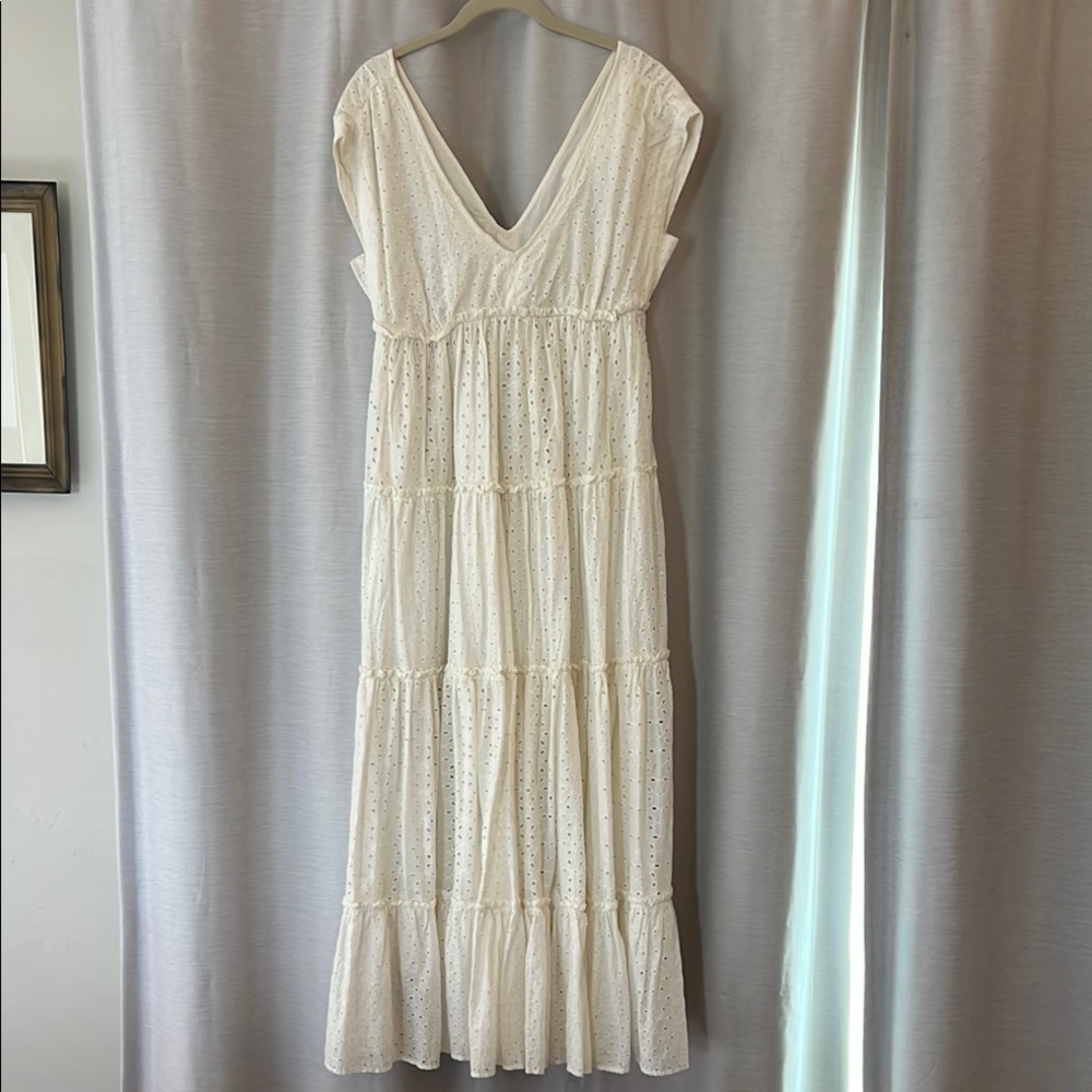 NWT Anthropologie White Eyelet Maxi Dress Sz XS